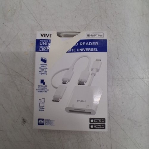 VIVITAR ALL-IN-ONE UNIVERSAL MOBILE MEMORY CARD READER AND WRITER - WHITE (MODEL: MOV4016-WHT) image 5