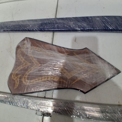 HANDMADE LORD OF THE RINGS SWORD OF GANDALF WITH COVER AND DISPLAY PLAQUE - 33" - BLUE image 3
