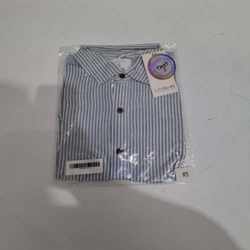 UNISEX DOGTHREADS BY GOOD THOMAS HAMPTONS STRIPED BUTTON-UP SHIRT - EXTRA SMALL - BLUE/WHITE (STYLE: HMPTNS-TOP-XS) image 2