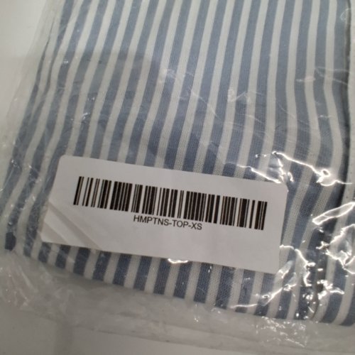 UNISEX DOGTHREADS BY GOOD THOMAS HAMPTONS STRIPED BUTTON-UP SHIRT - EXTRA SMALL - BLUE/WHITE (STYLE: HMPTNS-TOP-XS) image 3