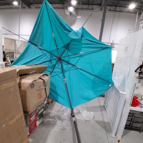 OUTDOOR SQUARE PATIO UMBRELLA WITH STAND WITH 360 DEGREE CANTILEVER - 10FT - TEAL (MODEL:A014-516-110) image 2