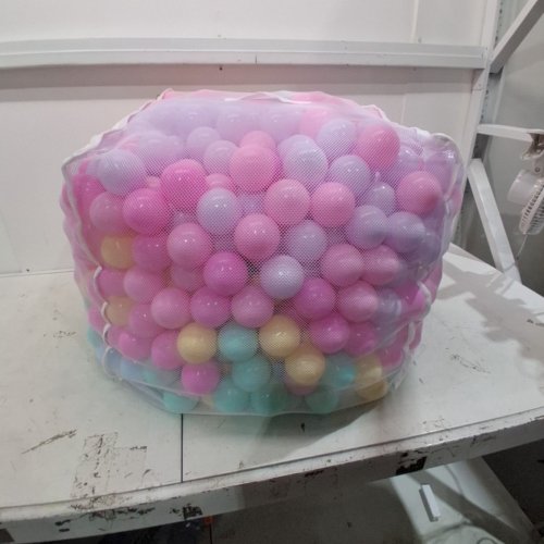 1000PK AMAZON BASICS BPA FREE PLASTIC BALL-PIT BALLS WITH STORAGE BAG - 2.3" DIAMETER - PASTEL COLORS image 2
