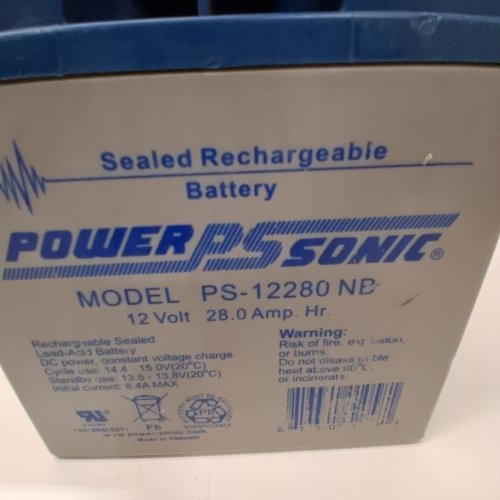 POWER SONIC PB SERIES SEALED RECHARGEABLE SKA BATTERY WITH NB TERMINALS - 12V - 28AH (MODEL: PS-12280 NB) image 2