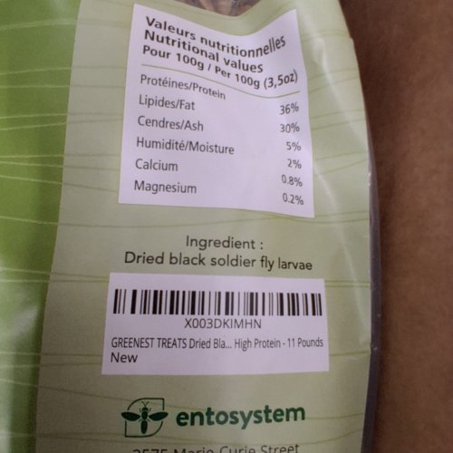 GREENEST TREATS STORE DRIED BLACK SOLDIER FLY LARVAE - 11LBS image 4