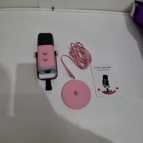 FIFINE WIRED GAMING MICROPHONE WITH TAP TO MUTE, RGB LIGHTS, AND HEADPHONE JACK - XLR, USB-C, AND USB-A CONNECTION - PINK (MODEL: AM8) image 3