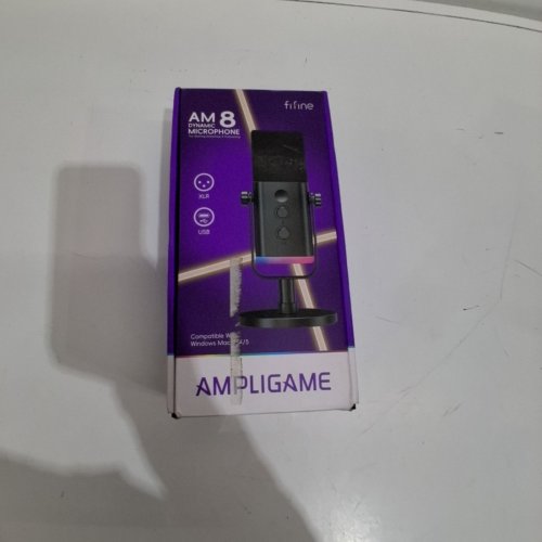 FIFINE WIRED GAMING MICROPHONE WITH TAP TO MUTE, RGB LIGHTS, AND HEADPHONE JACK - XLR, USB-C, AND USB-A CONNECTION - PINK (MODEL: AM8) image 5