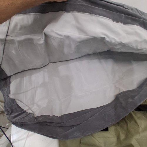 INTEX DURA-BEAM SERIES DELUXE COMFORT PLUSHFIBER-TECH INFLATABLE AIR MATTRESS WITH INTERNAL ELECTRIC PUMP - 18" - QUEEN - GREY (MODEL: AP619D/64413ED) image 3