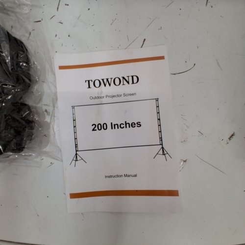 TOWOND PROJECTOR SCREEN AND STAND - 150" - 16:9 4K HD - WHITE/BLACK image 2