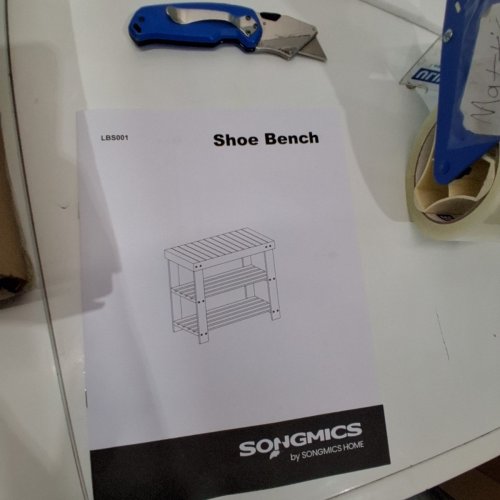 SONGMICS SHOE RACK BENCH, 3-TIER BAMBOO SHOE STORAGE ORGANIZER, ENTRYWAY BENCH -17.8" X 11.3" X19.7" -WHITE-(MODEL: LBS001W01) image 5