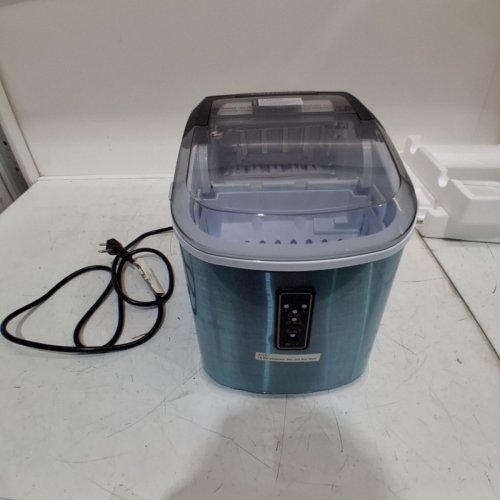 EUHOMY COUNTERTOP ICE MAKER MACHINE WITH HANDLE, BASKET AND SCOOP - MAKES 26LB PER DAY - SILVER (MODEL: IM-01X/IM008-B IN008-BSI-CAEH) image 3