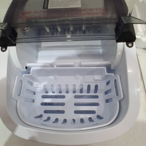 EUHOMY COUNTERTOP ICE MAKER MACHINE WITH HANDLE, BASKET AND SCOOP - MAKES 26LB PER DAY - SILVER (MODEL: IM-01X/IM008-B IN008-BSI-CAEH) image 4