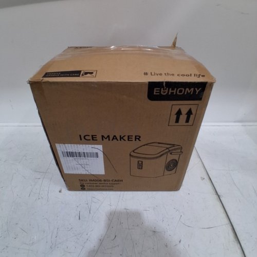 EUHOMY COUNTERTOP ICE MAKER MACHINE WITH HANDLE, BASKET AND SCOOP - MAKES 26LB PER DAY - SILVER (MODEL: IM-01X/IM008-B IN008-BSI-CAEH) image 7