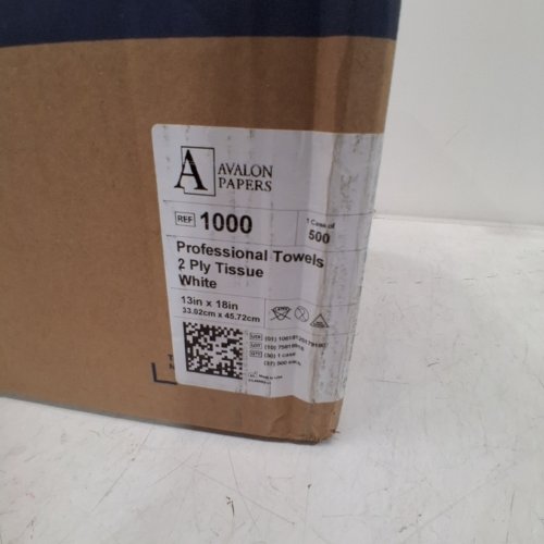 500PK AVALON PROFESSIONAL 2PLY PAPERS TOWELS- 13" X 18" - WHITE image 2