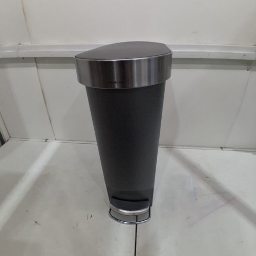 SIMPLEHUMAN SLIM PLASTIC STEP TRASH CAN WITH LINER RIM - 40L - GREY (MODEL: CW1391) image 4