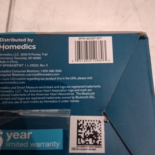 HOMEDICS BLUETOOTH WRIST CUFF BLOOD PRESSURE MONITOR (MODEL: BPW-800BT-WT) image 2