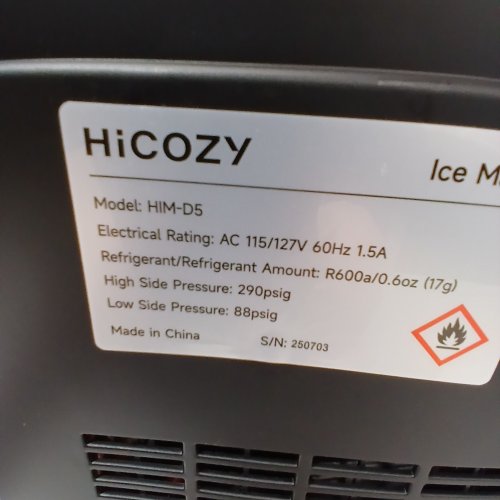 HICOZY CLEAR VIEW COUNTERTOP ICE MAKER- 26LBS -BLACK (MODEL: HIM-D5) image 5