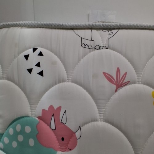 LETMXIU PREMIUM CRIB MATTRESS AND TODDLER MATTRESS - 5" X 52" X 27.6" - WHITE/DINOSAUR (MODEL: TQ-04) image 3