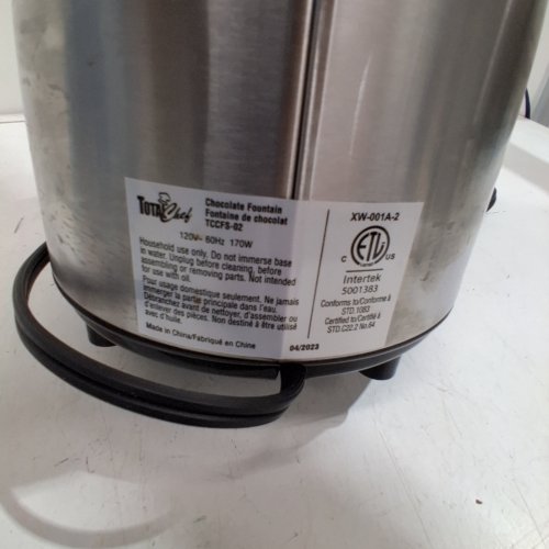 TOTAL CHEF 3-TIER ELECTRIC CHOCOLATE FOUNTAIN - STAINLESS STEEL - (MODEL: TCCFS-02) image 3