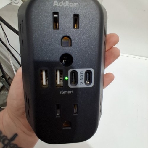 ADDTAM USB WALL TAP POWER STRIP - 10 PORTS - BLACK (MODEL: AD5110) image 2