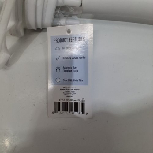THE WEATHER STATION BUBBLE DOME CLEAR UMBRELLA - 52" ARC - WHITE (MODEL: WS510-WHITE) image 4