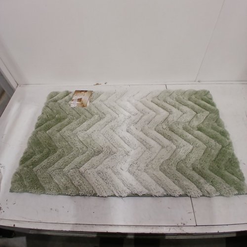 RIVIERA HOME CHEVRON BATHMAT - 22" X 36" - GREEN/GREY (MODEL: 2806641) image 2