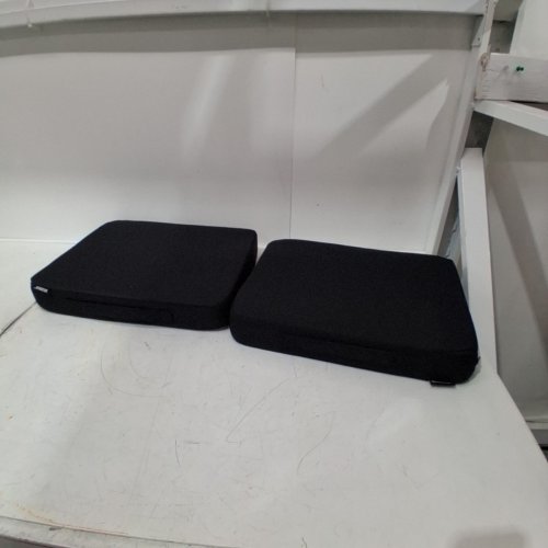 2 PK WSAKOUE PORTABLE THICK WATERPROOF FABRIC LIGHTWEIGHT STADIUM SEAT BLEACHER PADS/CUSHION - 13.5" X 17" - BLACK image 2