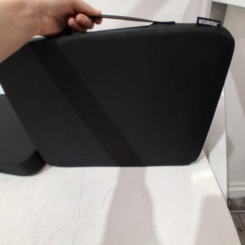 2 PK WSAKOUE PORTABLE THICK WATERPROOF FABRIC LIGHTWEIGHT STADIUM SEAT BLEACHER PADS/CUSHION - 13.5" X 17" - BLACK image 4