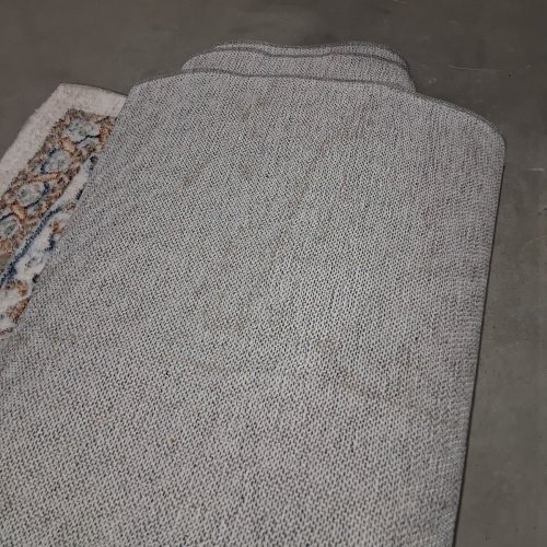 ORNATE MEDALLION PATTERN AREA RUG - 9FT X 6FT - IVORY, BLUE AND BROWN image 3