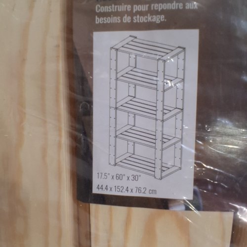 ADWOOD MFG 5-TIER PINE WOOD STORAGE SHELF - 60" - UNFINISHED image 2