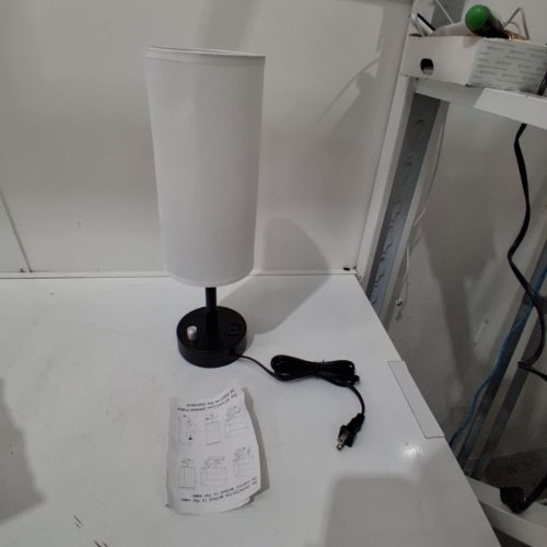 MODERN FLUTE TABLE LAMP - MAX 60W, 10" - WHITE AND BLACK image 4