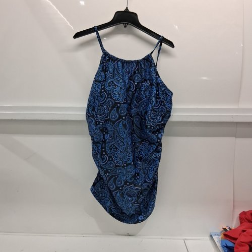 WOMEN'S PAISLEY PRINT TANKINI TOP - EXTRA LARGE - NAVY BLUE image 2