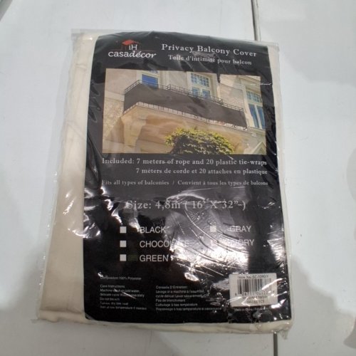 IH CASADECOR PRIVACY BALCONY COVER - 16FT X 32" - IVORY (ITEM: SC-1090Y) image 3