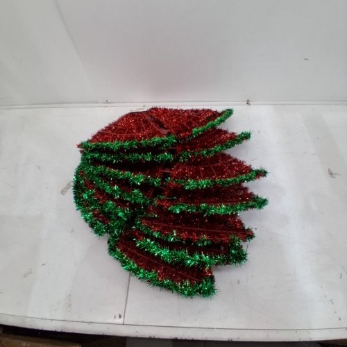 7PK FESTIVE TINSEL CHRISTMAS ORNAMENT BELLS - RED/GREEN - (MODEL: XM-HX3003) image 3