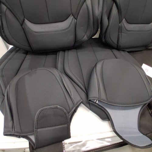 6PC COVERADO FAUX LEATHER LUXURY FRONT SEAT COVERS - UNIVERSAL - BLACK image 3