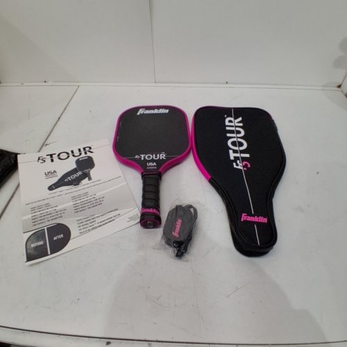 FRANKLIN SPORTS PRO FS TOUR SERIES PICKLEBALL PADDLE SET WITH COVER AND PADDLE MAGIC ERASER - 14MM - BLACK/PINK (MODEL: 59302C2) image 3