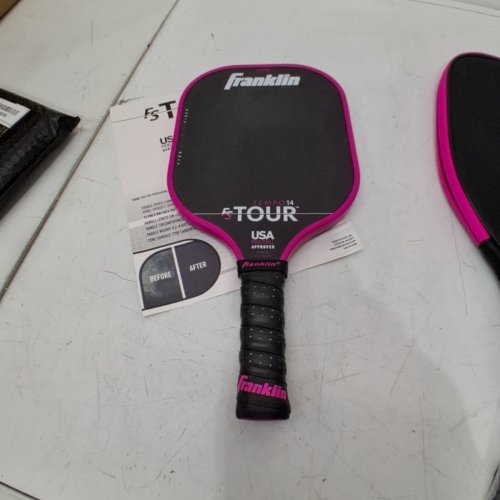 FRANKLIN SPORTS PRO FS TOUR SERIES PICKLEBALL PADDLE SET WITH COVER AND PADDLE MAGIC ERASER - 14MM - BLACK/PINK (MODEL: 59302C2) image 5