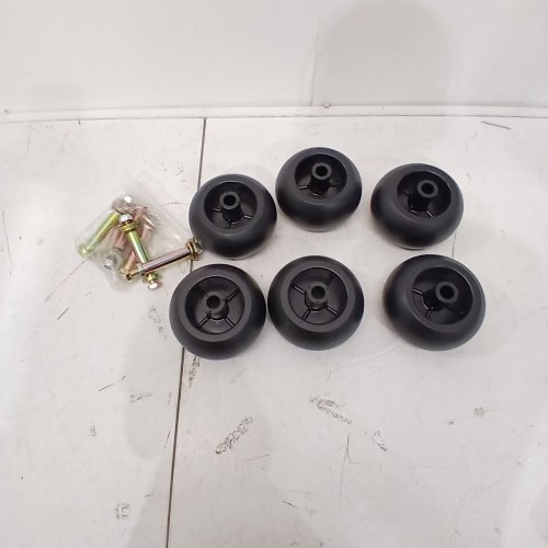 6PK UNBRANDED LAWN MOWER ANTI SCALP DECK WHEELS - WORKS WITH 38",40",46"& 50"- BLACK image 3