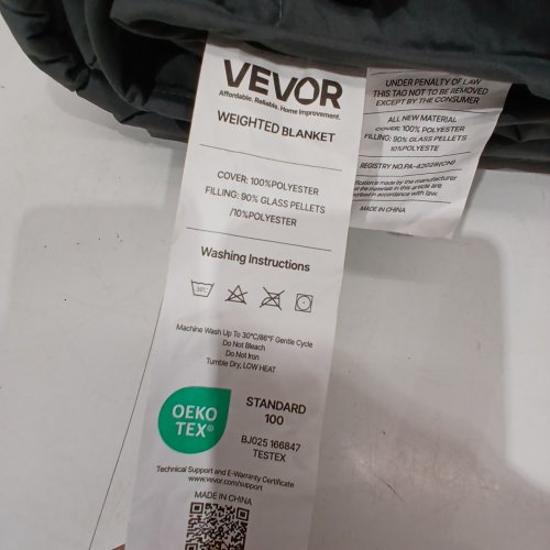 VEVOR WEIGHTED BLANKET WITH GLASS BEADS - QUEEN - 25 LBS - GREY (MODEL: XSH004) image 5