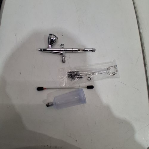 OVAGA AIR BRUSH REPLACEMENT GUN AND ACCESSORIES - 0.4MM NEEDLE - 1/4OZ - SILVER image 2