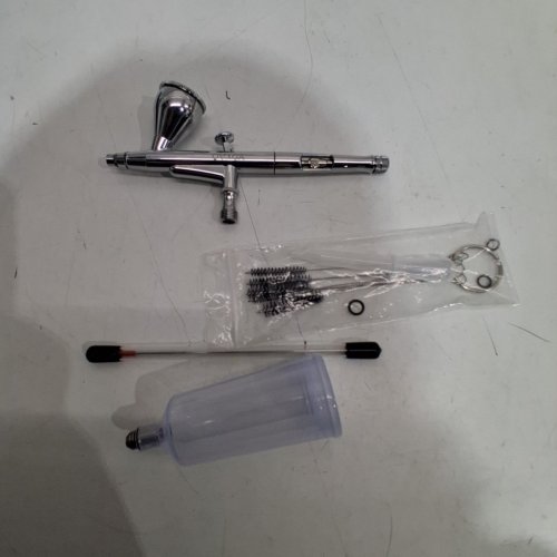 OVAGA AIR BRUSH REPLACEMENT GUN AND ACCESSORIES - 0.4MM NEEDLE - 1/4OZ - SILVER image 3