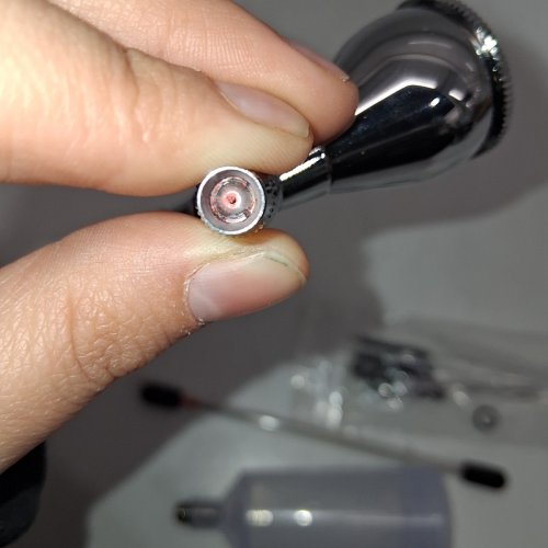 OVAGA AIR BRUSH REPLACEMENT GUN AND ACCESSORIES - 0.4MM NEEDLE - 1/4OZ - SILVER image 4