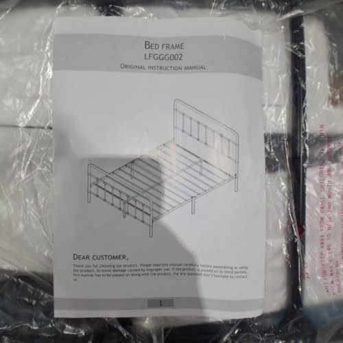 GALLERY-RAIL VICTORIAN PLATFORM METAL BED FRAME WITH HEADBOARD AND FOOTBOARD WITH UNDER-BED STORAGE - QUEEN - BLACK (MODEL:USAN1039121-2) image 7