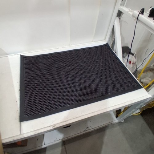 POIUNA WATERPROOF NON-SLIP OUTSIDE ENTRANCE FRONT DOOR HOLLOW DESIGN RUBBER FLOOR MAT - 36" X 24" - BLACK (MODEL: 724990895162) image 3