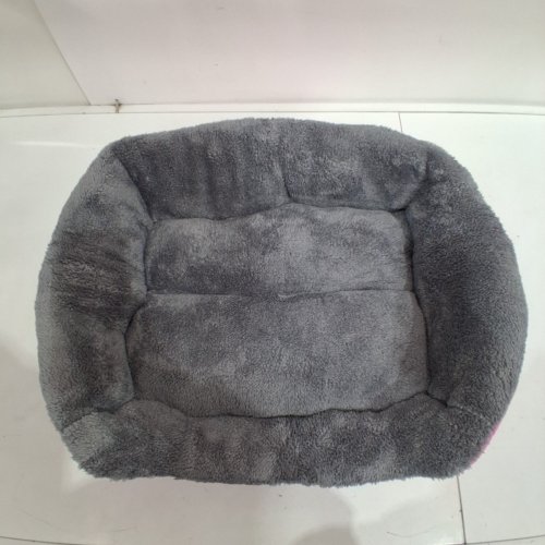 SOFT PLUSH FLEECE BOLSTER RECTANGULAR DOG CAT CUDDLER PET BED 18" X 14" - MEDIUM - GRAY PINK image 4