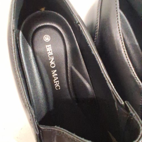 MEN'S BRUNO MARC SQUARE TOE SLIP-ON DRESS SHOES - 12W - BLACK image 2