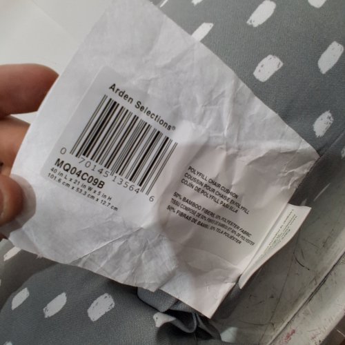 ARDEN POLYFILL CHAIR CUSHION - 40 1/4" L X 21" W X 5" H - GRAY WITH WHITE DOTS (MODEL: MQ04C09B) image 2