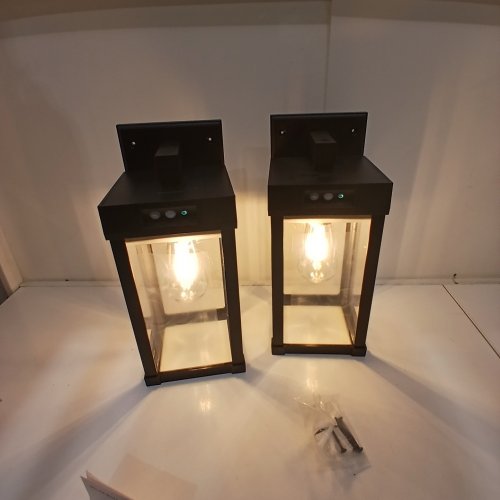 2PK FABSTYL SOLAR MOTION SENSOR WATERPROOF OUTDOOR LIGHTS - 3200 K-6500 K - BLACK image 2