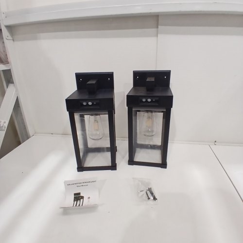 2PK FABSTYL SOLAR MOTION SENSOR WATERPROOF OUTDOOR LIGHTS - 3200 K-6500 K - BLACK image 3