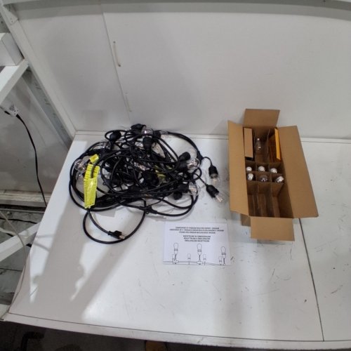 FEIT ELECTRIC WEATHERPROOF LED 24-LIGHT STRING LIGHTS WITH 2 SPARE LIGHTBULBS - 48FT - BLACK (MODEL: 1603293) image 3