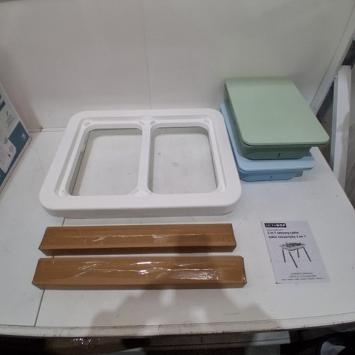 SKIP HOP DISCOVEROSITY 3-IN-1 TODDLER SENSORY TABLE WITH ACCESSORIES - WHITE/GREEN/BLUE (MODEL: 9Q249010) image 2